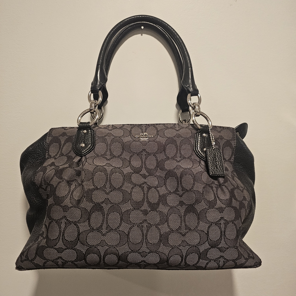 Coach Black and Gray Signature Tote Bag